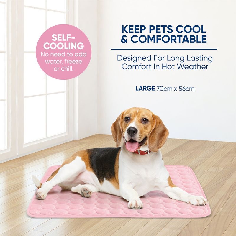 Petshop - Accesorii petshop - Culcusuri si custi - Culcusuri si saltele - Saltea de racire pentru animale de companie Cooling Pet Mat, 70 x 56 cm, roz, Large, HS044 - Infinity.ro