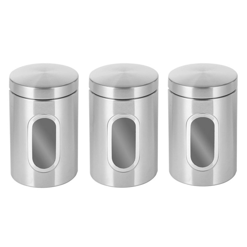 Casa si Gradina - Bucatarie si vesela - Organizare si depozitare bucatarie - Cutii alimentare - Set 3 recipiente depozitare pentru bucatarie, otel inoxidabil, VIVO, 17 x 11cm, 221014-16 - Infinity.ro