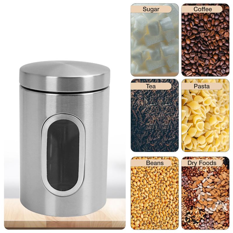 Casa si Gradina - Bucatarie si vesela - Organizare si depozitare bucatarie - Cutii alimentare - Set 3 recipiente depozitare pentru bucatarie, otel inoxidabil, VIVO, 17 x 11cm, 221014-16 - Infinity.ro