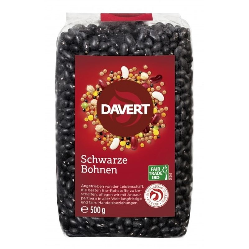 Market - Bacanie - Alimente de baza - Alte alimente si ingrediente - Fasole neagra bio 500g, Fairtrade, DAVERT - Infinity.ro