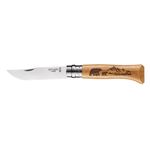 Sport si Outdoor - Camping - Cutite, bricege si accesorii - Cutite si bricege - Cutit de buzunar N°08, inox, 8,5cm, "Engraved", Animalia Bear - Opinel - Infinity.ro