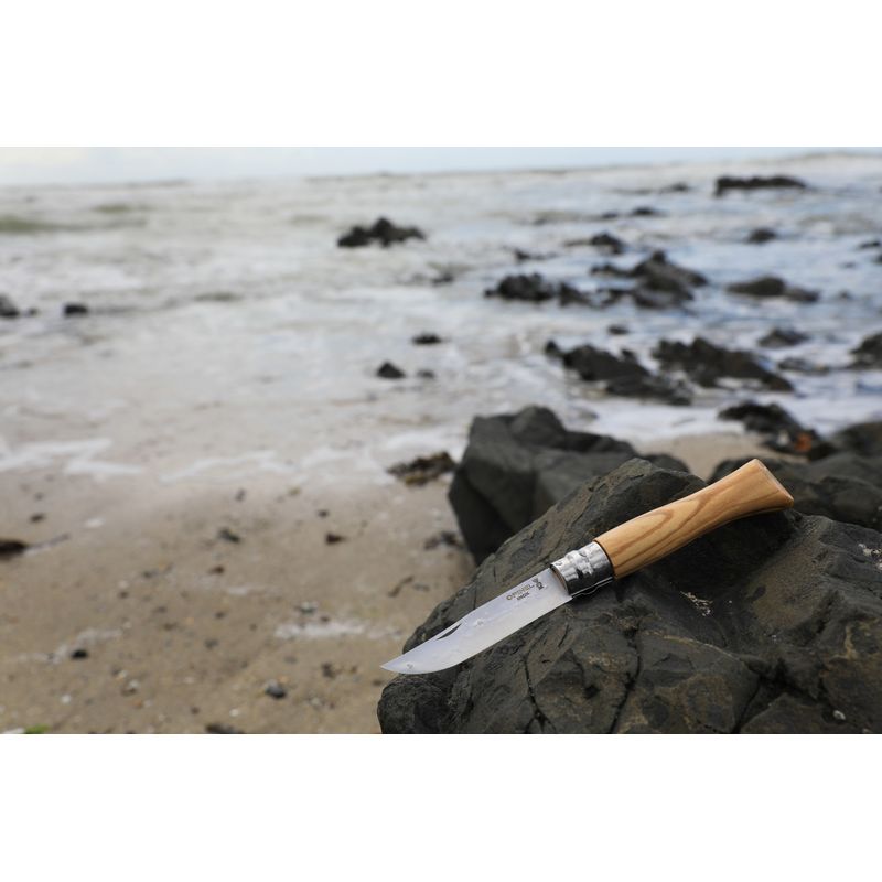 Sport si Outdoor - Camping - Cutite, bricege si accesorii - Cutite si bricege - Cutit de buzunar N°08, inox, 8,5cm, "Tradition Luxe", Olive - Opinel - Infinity.ro