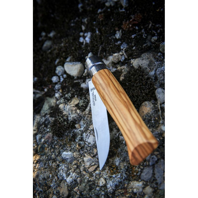 Sport si Outdoor - Camping - Cutite, bricege si accesorii - Cutite si bricege - Cutit de buzunar N°08, inox, 8,5cm, "Tradition Luxe", Olive - Opinel - Infinity.ro
