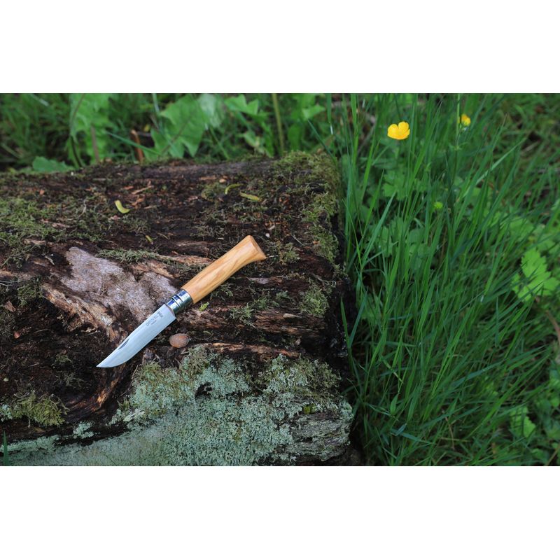 Sport si Outdoor - Camping - Cutite, bricege si accesorii - Cutite si bricege - Cutit de buzunar N°08, inox, 8,5cm, "Tradition Luxe", Olive - Opinel - Infinity.ro