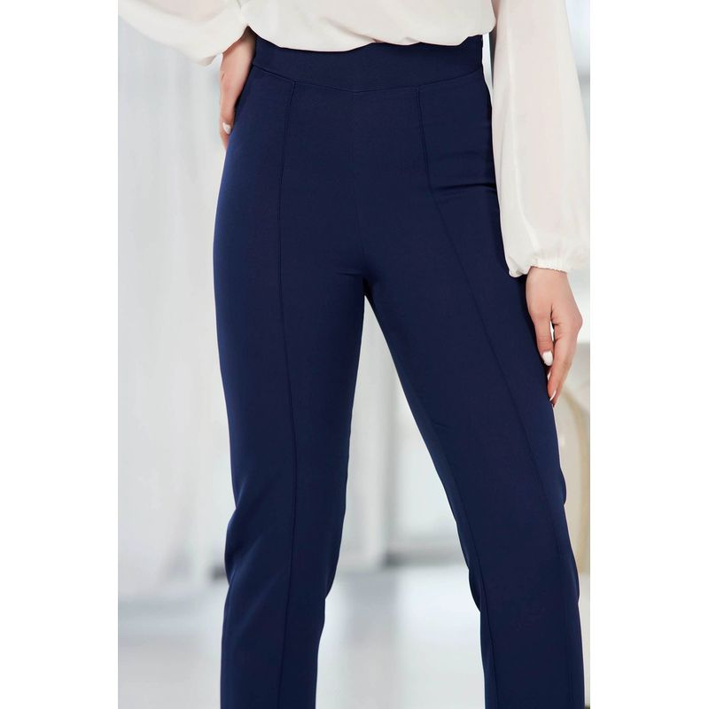 Fashion, accesorii si bijuterii - Femei - Imbracaminte femei - Pantaloni femei - Pantaloni Dama Eleganti StarShinerS 039012 2XL INTL Bleumarin - Infinity.ro