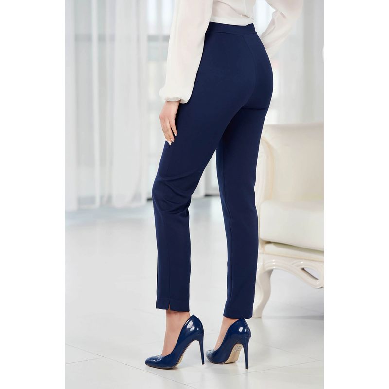 Fashion, accesorii si bijuterii - Femei - Imbracaminte femei - Pantaloni femei - Pantaloni Dama Eleganti StarShinerS 039012 2XL INTL Bleumarin - Infinity.ro