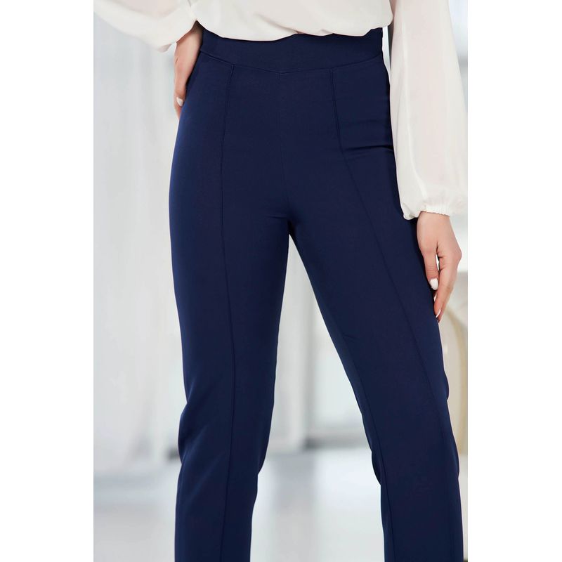Fashion, accesorii si bijuterii - Femei - Imbracaminte femei - Pantaloni femei - Pantaloni Dama Eleganti StarShinerS 039012 S INTL Bleumarin - Infinity.ro