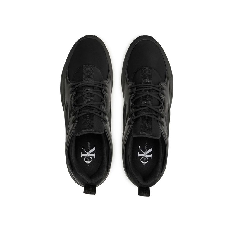 Fashion, accesorii si bijuterii - Barbati - Incaltaminte barbati - Sneakers si tenisi barbati - Pantofi Calvin Klein Jeans Retro Tennis Low Laceup Mtl YM0YM00991, 42 EU, Negru - Infinity.ro