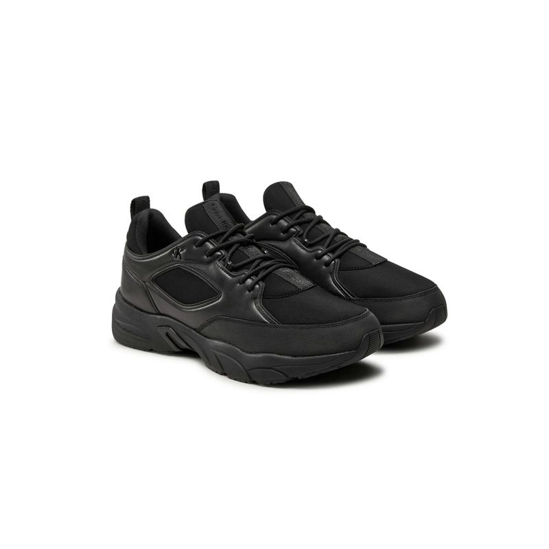 Fashion, accesorii si bijuterii - Barbati - Incaltaminte barbati - Sneakers si tenisi barbati - Pantofi Calvin Klein Jeans Retro Tennis Low Laceup Mtl YM0YM00991, 42 EU, Negru - Infinity.ro