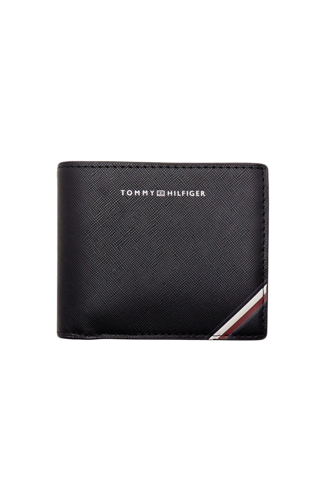 Portofel barbati Tommy Hilfiger Central Cc Flap And Coin AM0AM11590 Negru 11.5 x 10 x 1 cm