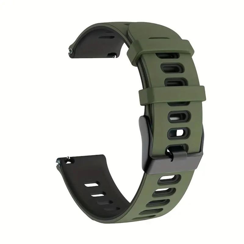 Laptop, Telefoane si Tablete/Wearables si gadgeturi/Wearables/Accesorii wearables - Curea ceas silicon 20mm pentru Huawei Watch GT 2 / 3 PRO, Samsung Galaxy Watch 4 5 6 / Active 2 Culoare: Verde/Negru - Infinity.ro