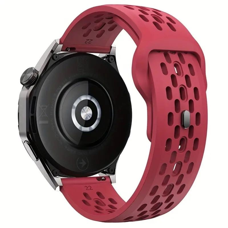 Laptop, Telefoane si Tablete - Wearables si gadgeturi - Wearables - Accesorii wearables - Curea ceas silicon 20mm pentru Huawei Watch GT 2 / 3 PRO, Samsung Galaxy Watch 4 5 6 / Active 2 Culoare: Rosu - Infinity.ro