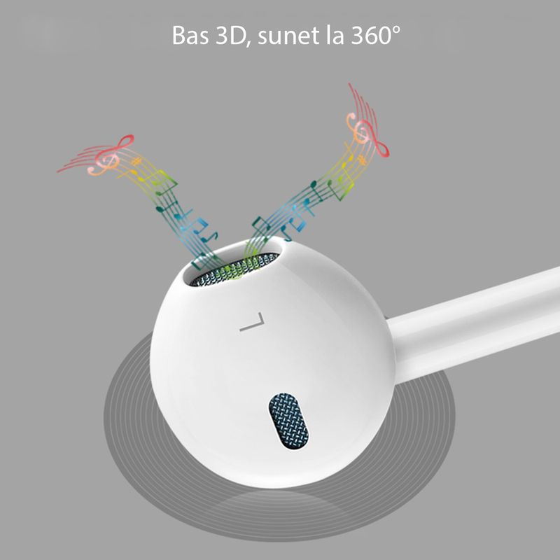TV, Audio-Video si Foto - Portabile audio - Casti audio - Casti Audio Stereo Lightning cu Microfon, 1.2m, Yesido (YH28), alb - Infinity.ro