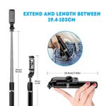 Laptop, Telefoane si Tablete - Telefoane mobile si accesorii - Accesorii Telefoane - Selfie stick-uri - Selfie Stick Stabil cu Trepied si Telecomanda, 103cm, Techsuit (Q02), negru - Infinity.ro