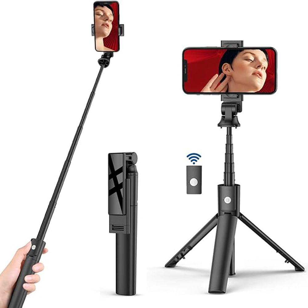 Selfie Stick cu Telecomanda, Tripod, Techsuit (K22), negru