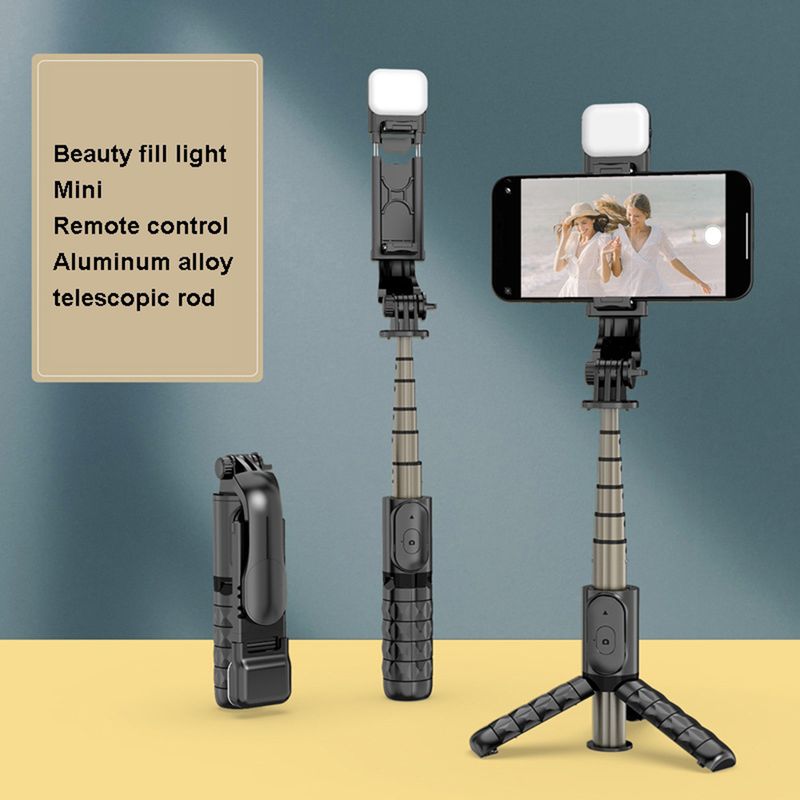 Laptop, Telefoane si Tablete - Telefoane mobile si accesorii - Accesorii Telefoane - Selfie stick-uri - Selfie Stick cu Trepied si Telecomanda, 70cm, Mini, Techsuit (Q10s), negru - Infinity.ro