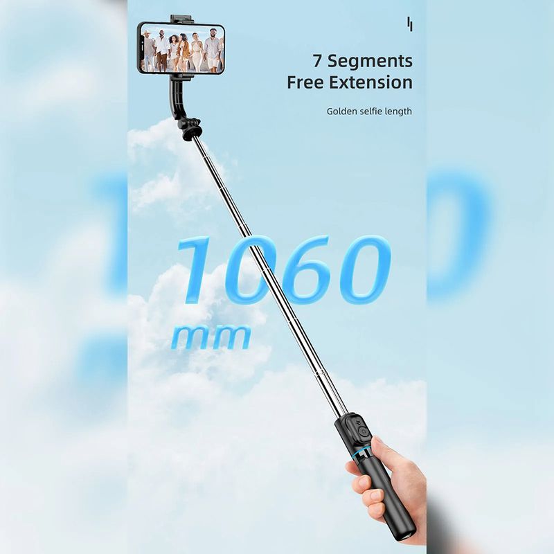 Laptop, Telefoane si Tablete - Telefoane mobile si accesorii - Accesorii Telefoane - Selfie stick-uri - Selfie Stick cu Trepied si Telecomanda, Pliabil, 106cm, Techsuit (C01), negru - Infinity.ro
