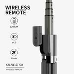 Laptop, Telefoane si Tablete - Telefoane mobile si accesorii - Accesorii Telefoane - Selfie stick-uri - Selfie Stick cu Trepied si Telecomanda, 86cm, Techsuit (L08), negru - Infinity.ro