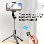 Laptop, Telefoane si Tablete - Telefoane mobile si accesorii - Accesorii Telefoane - Selfie stick-uri - Selfie Stick cu Trepied si Telecomanda, 86cm, Techsuit (L08), negru - Infinity.ro