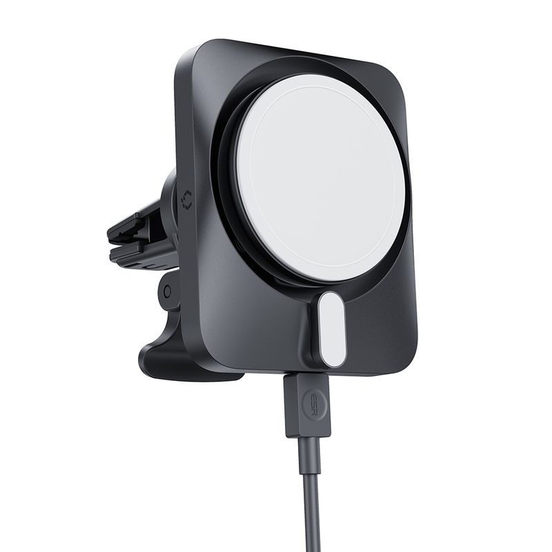 Laptop, Telefoane si Tablete - Telefoane mobile si accesorii - Accesorii Telefoane - Incarcatoare telefoane - ESR, [3pcs Bundle] Car Holder with Wireless Charger CryoBoost (2B513), with Cable, Car Charger, MagSafe, Apple MFi, argintiu - Infinity.ro