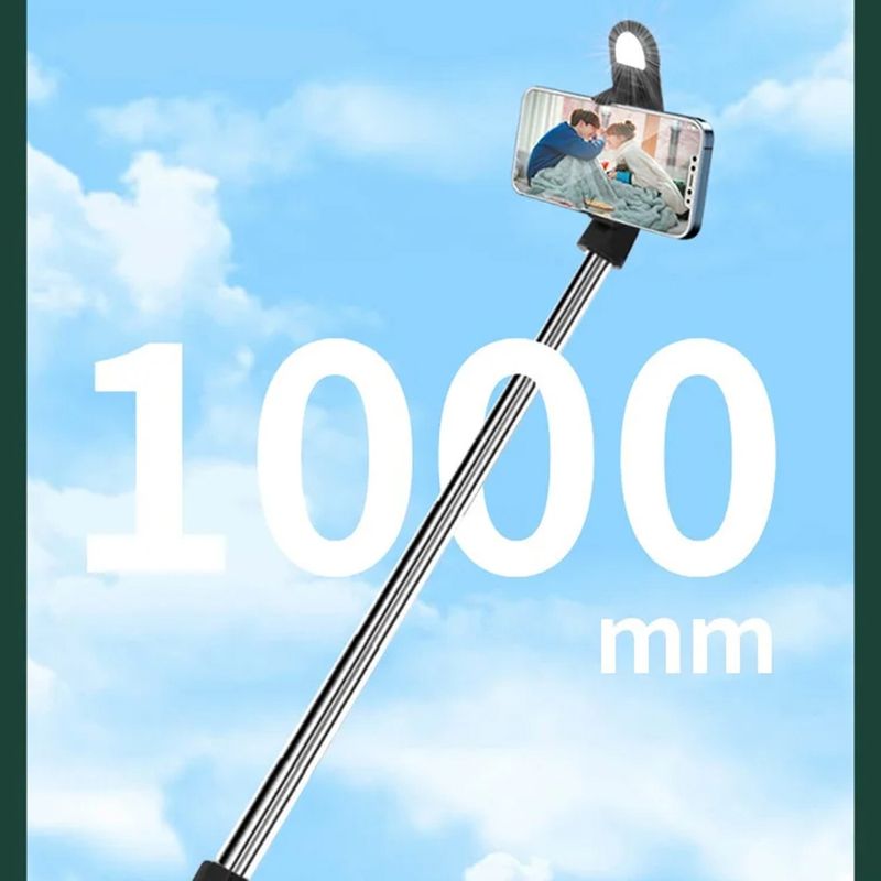 Laptop, Telefoane si Tablete - Telefoane mobile si accesorii - Accesorii Telefoane - Selfie stick-uri - Selfie Stick cu Telecomanda si Lumina LED, 105cm, Techsuit (S05-S), negru - Infinity.ro