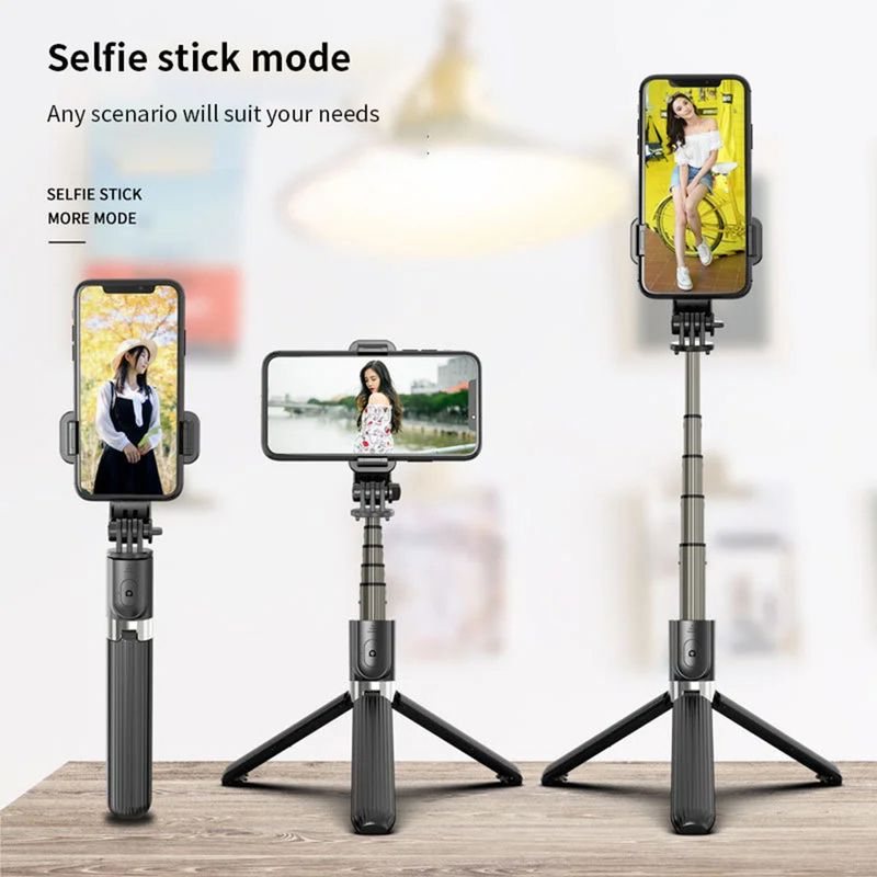 Laptop, Telefoane si Tablete - Telefoane mobile si accesorii - Accesorii Telefoane - Selfie stick-uri - Selfie Stick cu Trepied si Telecomanda, 82cm, Techsuit (L03), negru - Infinity.ro