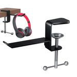 Carti si Birotica - Birotica - Accesorii de birou - Suporturi accesorii birou - Suport Birou Multifunctional, Organizator Genti si Casti, Techsuit (DH1), negru - Infinity.ro
