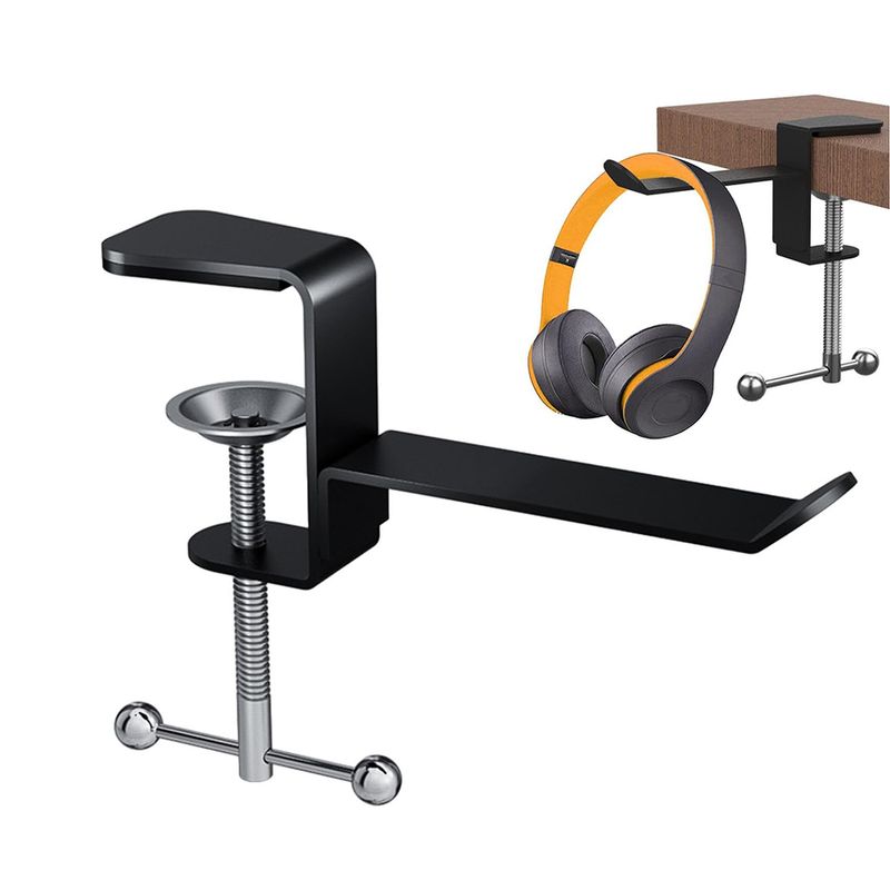 Carti si Birotica - Birotica - Accesorii de birou - Suporturi accesorii birou - Suport Birou Multifunctional, Organizator Genti si Casti, Techsuit (DH1), negru - Infinity.ro