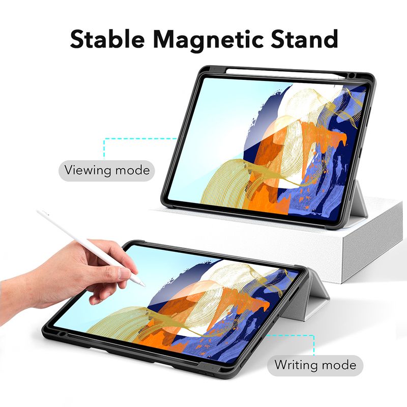 Laptop, Telefoane si Tablete - Tablete si accesorii tablete - Accesorii Tablete - Huse tablete - Husa pentru iPad Pro 11" 2021, ESR Rebound Pencil, argintiu gri - Infinity.ro