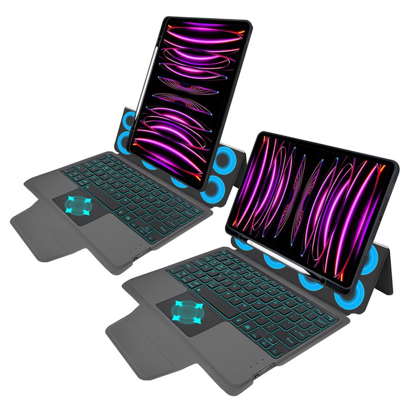 Laptop, Telefoane si Tablete - Tablete si accesorii tablete - Accesorii Tablete - Huse tablete - Husa cu Tastatura pentru iPad Pro 11 (2018/2020/2021/2022), Techsuit KeyTab Pro, negru - Infinity.ro