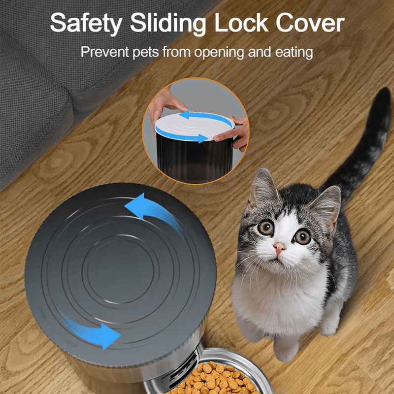 Petshop - Accesorii petshop - Castroane si adapatori - Hranitor Automat C Tech®, Capacitate rezervor 4L, Bol Inox Inclus, Sunet Hranire, Programabil, Usor de pliat si trasport - Infinity.ro