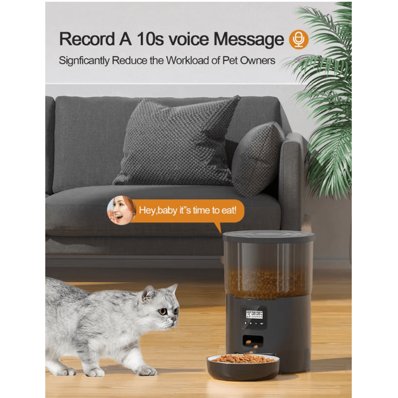 Petshop - Accesorii petshop - Castroane si adapatori - Hranitor Automat C Tech®, Capacitate rezervor 4L, Bol Inox Inclus, Sunet Hranire, Programabil, Usor de pliat si trasport - Infinity.ro