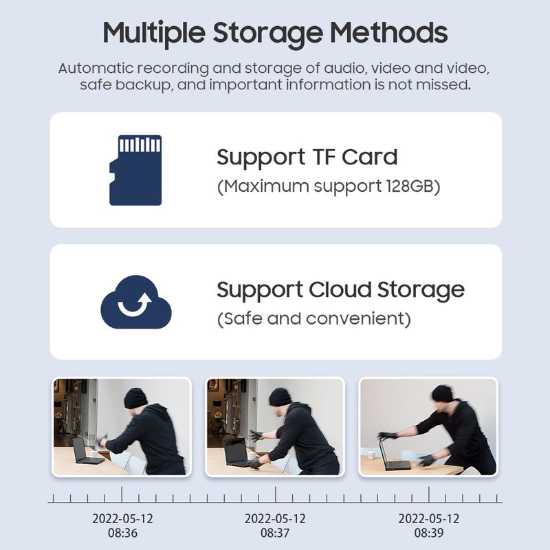 Casa si Gradina - Electrice - Smart Home - Camere de supraveghere - Camera de supraveghere WIFI C Tech® 1 lentila unghi largx0.5 UltraHD 4K lumina cu led alarma senzor miscare+64GB SD card - Infinity.ro