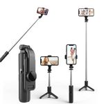 Laptop, Telefoane si Tablete - Telefoane mobile si accesorii - Accesorii Telefoane - Selfie stick-uri - Selfie Stick Stabil cu Trepied si Self Timer, 73cm, Mini, Techsuit (L11), negru - Infinity.ro