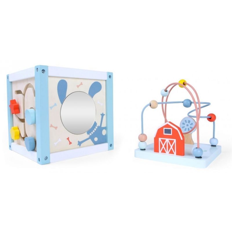 Jucarii, Copii si Bebe - Jucarii si jocuri - Seturi de constructie si cuburi - Cuburi si caramizi - Cub educational din lemn 1020 Ecotoys - Infinity.ro