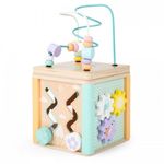 Jucarii, Copii si Bebe - Jucarii si jocuri - Seturi de constructie si cuburi - Cuburi si caramizi - Cub educational din lemn cu labirint si sortator Ecotoys HM015472 - Infinity.ro