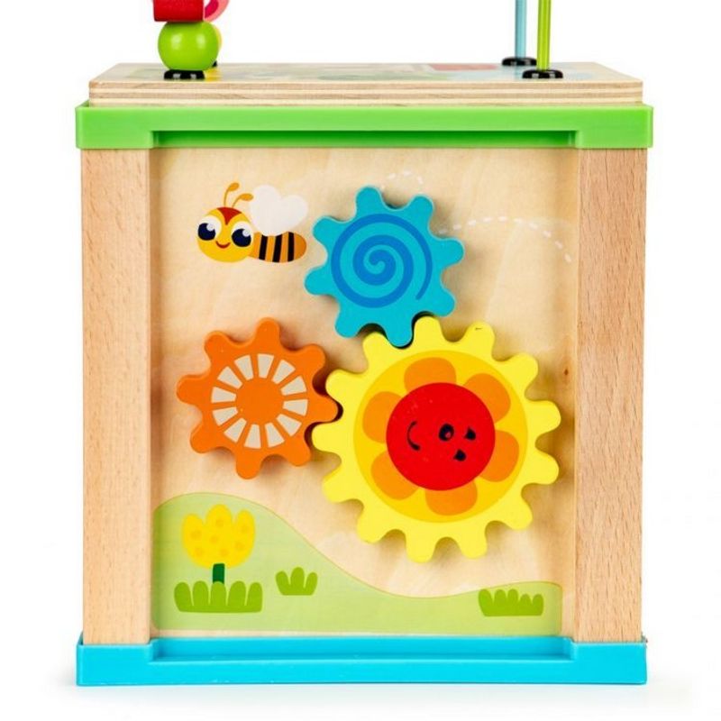 Jucarii, Copii si Bebe - Jucarii si jocuri - Seturi de constructie si cuburi - Cuburi si caramizi - Cub educational din lemn cu tabla Ecotoys HM015470 - Infinity.ro