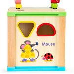 Jucarii, Copii si Bebe - Jucarii si jocuri - Seturi de constructie si cuburi - Cuburi si caramizi - Cub educational din lemn cu tabla Ecotoys HM015470 - Infinity.ro
