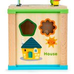 Jucarii, Copii si Bebe - Jucarii si jocuri - Seturi de constructie si cuburi - Cuburi si caramizi - Cub educational din lemn cu tabla Ecotoys HM015470 - Infinity.ro