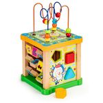 Jucarii, Copii si Bebe - Jucarii si jocuri - Seturi de constructie si cuburi - Cuburi si caramizi - Cub educational din lemn cu tabla Ecotoys HM015473 - Infinity.ro
