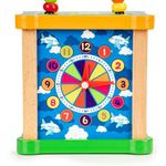 Jucarii, Copii si Bebe - Jucarii si jocuri - Seturi de constructie si cuburi - Cuburi si caramizi - Cub educational din lemn cu tabla Ecotoys HM015473 - Infinity.ro