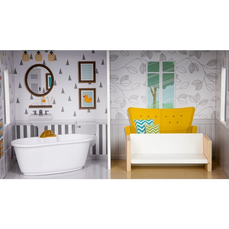 Jucarii, Copii si Bebe - Jucarii si jocuri - Papusi si accesorii - Casute de papusi si mobilier - Casuta de papusi inalta din lemn cu mobilier, casuta lui Grace, Ecotoys 8210 - Infinity.ro