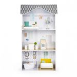 Jucarii, Copii si Bebe - Jucarii si jocuri - Papusi si accesorii - Casute de papusi si mobilier - Casuta de papusi inalta din lemn cu mobilier, casuta lui Grace, Ecotoys 8210 - Infinity.ro