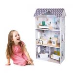 Jucarii, Copii si Bebe - Jucarii si jocuri - Papusi si accesorii - Casute de papusi si mobilier - Casuta de papusi inalta din lemn cu mobilier, casuta lui Grace, Ecotoys 8210 - Infinity.ro