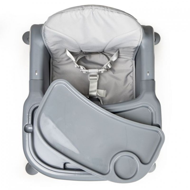 Jucarii, Copii si Bebe - Hrana si alaptare - Scaune de masa bebe - Scaun de masa 2 in 1 cu tapiterie Ecotoys HC-135C - Gri - Infinity.ro