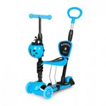 Sport si Outdoor - Role, trotinete si skateboard - Trotinete copii - Trotineta 5 in 1 cu sezut si 3 roti cu LED Ecotoys YM-SW-6 - Albastru - Infinity.ro