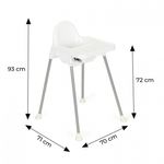 Jucarii, Copii si Bebe - Hrana si alaptare - Scaune de masa bebe - Scaun de masa 2 in 1 pentru copii Ecotoys HA-007 - Alb - Infinity.ro