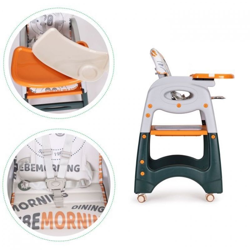 Jucarii, Copii si Bebe - Hrana si alaptare - Scaune de masa bebe - Scaun de masa 2 in 1 pentru copii Ecotoys HA-033 - Portocaliu - Infinity.ro