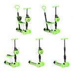 Sport si Outdoor - Role, trotinete si skateboard - Trotinete copii - Trotineta 5 in 1 cu sezut si 3 roti cu LED Ecotoys YM-SW-6 - Verde - Infinity.ro