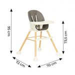 Jucarii, Copii si Bebe - Hrana si alaptare - Scaune de masa bebe - Scaun de masa 2 in 1 pentru copii Ecotoys HA-018 - Gri - Infinity.ro